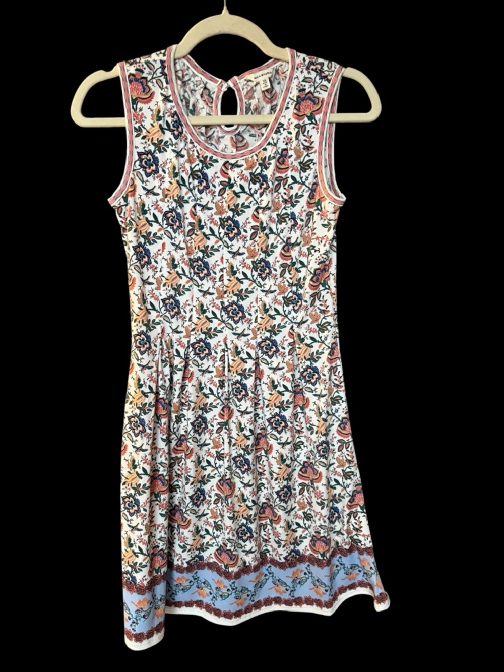 Max Studio White Floral Sleeveless A-Line Dress Size XS